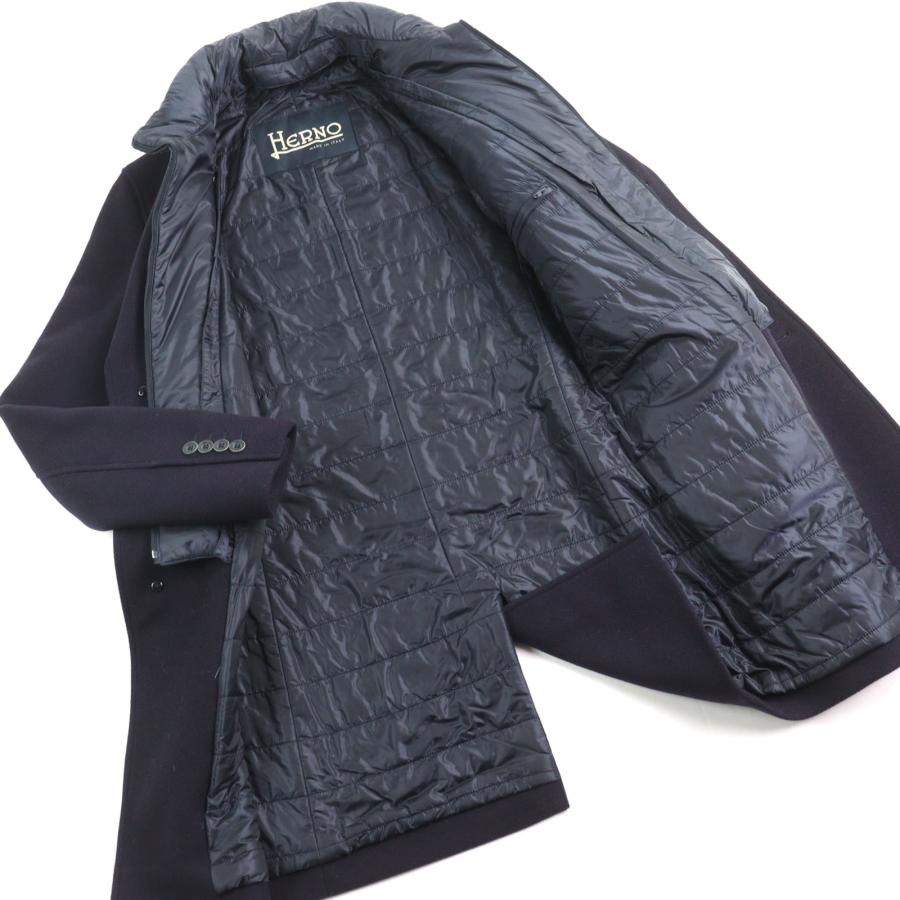 HERNO 美品 Herno ヘルノ 2018年製 CA0045U ロゴメタルプレート スリムフィット 中綿ライナー付き チェスターコート ...