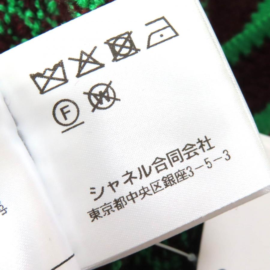 未使用品△CHANEL シャネル 23A P75435 カシミヤ100％ ココマークボタン 総柄 クルーネック ノースリーブ ニット ワンピース 34 正規品の画像