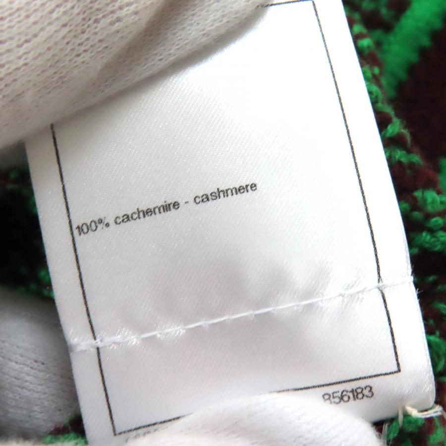 未使用品△CHANEL シャネル 23A P75435 カシミヤ100％ ココマークボタン 総柄 クルーネック ノースリーブ ニット ワンピース 34 正規品の画像