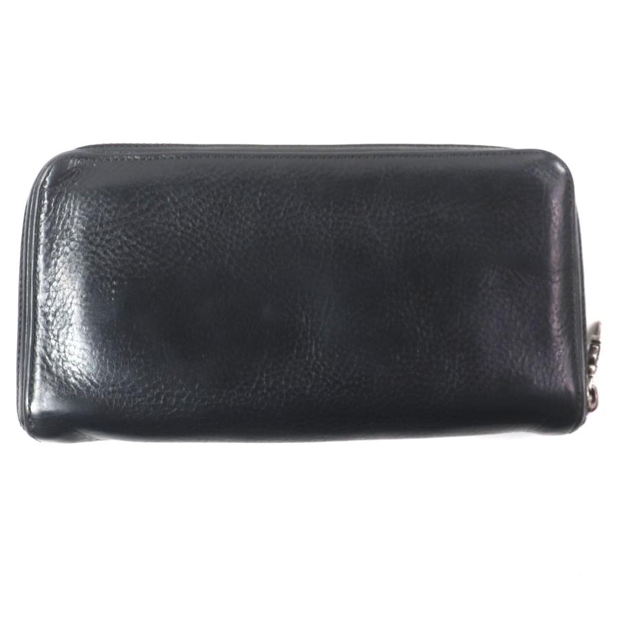 良品▼クロムハーツ RECFZIP ブラックレザー プレーン ウォレット 2019年購入 ラウンドファスナー レザー 長財布 シルバー金具 メンズ 良品▽クロムハーツ RECFZIP ブラックレザー プレーン ウォレット 2019
