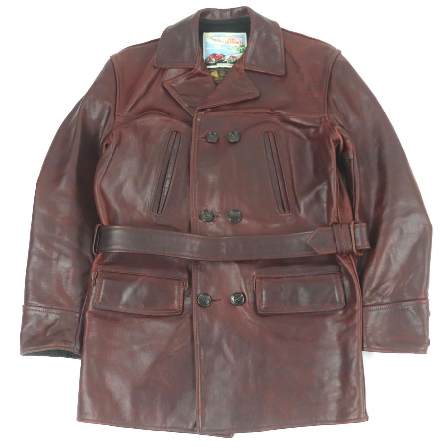 美品□AERO LEATHER エアロレザー バーンストーマー ホースハイド レザーピーコート 希少 ボルドー 36 英国製 スコットランド製 メンズ 美品□AERO LEATHER エアロレザー バーンストーマー ホースハイド
