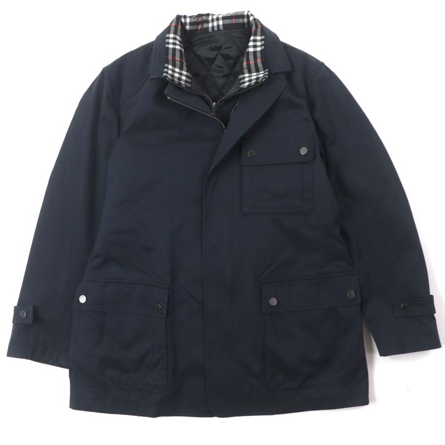 良品▼BURBERRY LONDON バーバリーロンドン ラムレザー使い ライナー付き ベスト 3WAY ミリタリーコート ネイビー M  正規品 メンズ 良品▽BURBERRY LONDON バーバリーロンドン ラムレザー使い ライナー
