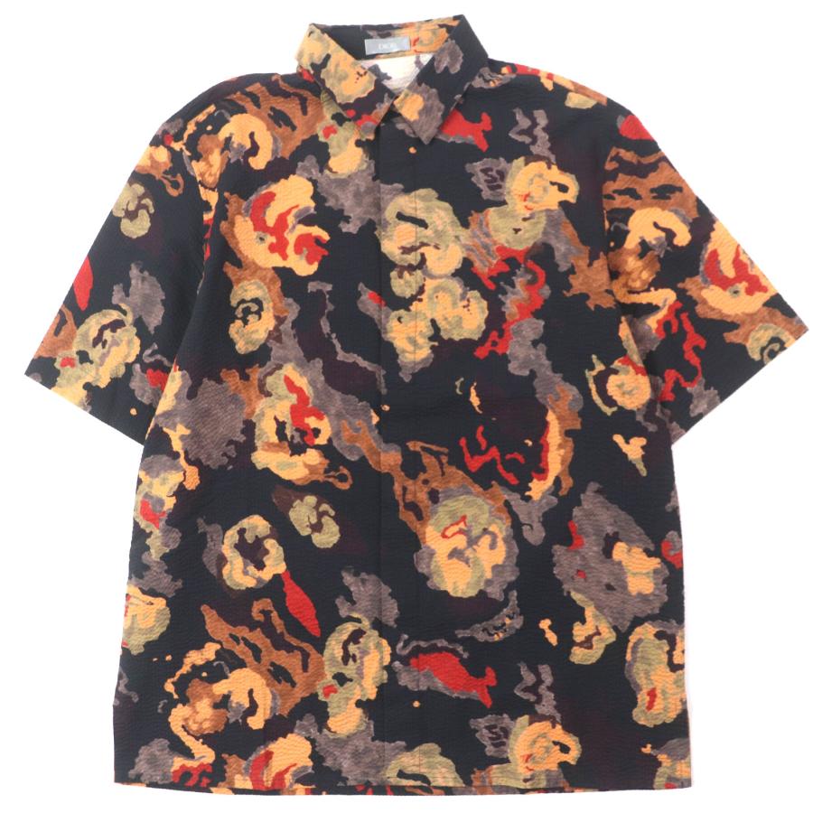美品▼DIOR ディオール オム ダンカン グラント チャールストン 193C545A5792 シアサッカー 総柄 ショートスリーブ 半袖シャツ 39 正規品 美品▽DIOR ディオール オム ダンカン グラント チャールストン