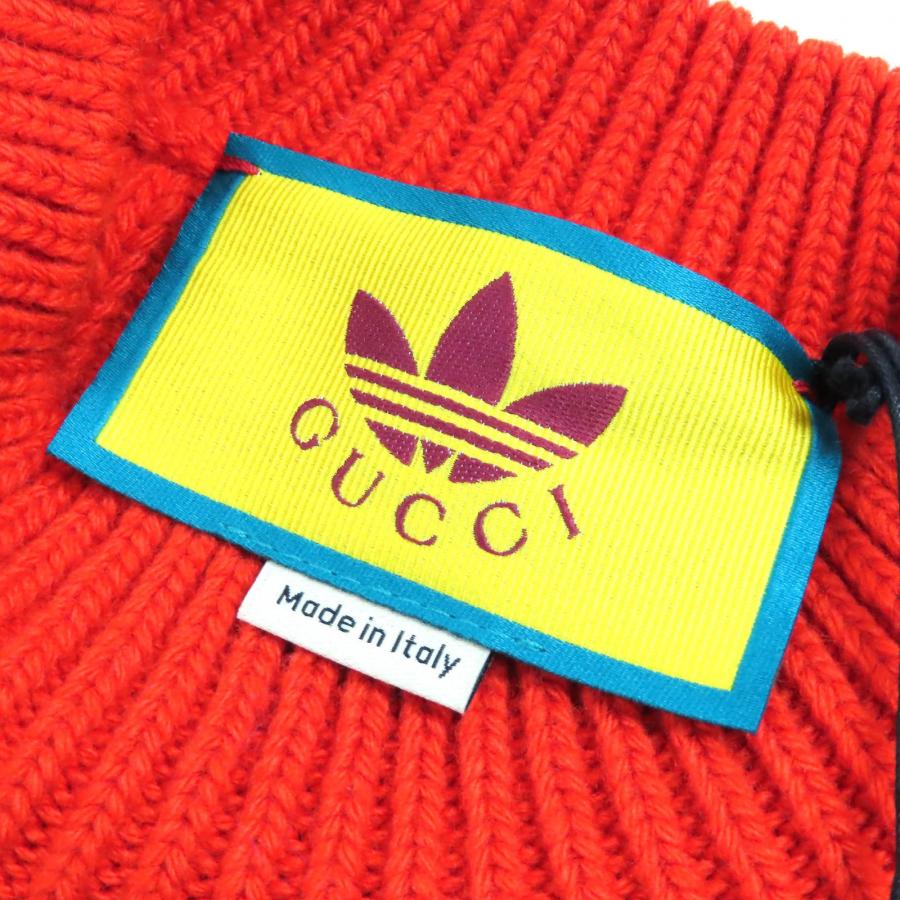 未使用品□GUCCI グッチ  アディダス コラボ 23SS 717722 ウール モヘア インターロッキングG ウェブライン ケーブルニット セーター マルチカラー XS イタリア製 正規品 メンズ 未使用品△GUCCI×adidas グッチ×アディダス 717722 ウール モヘア