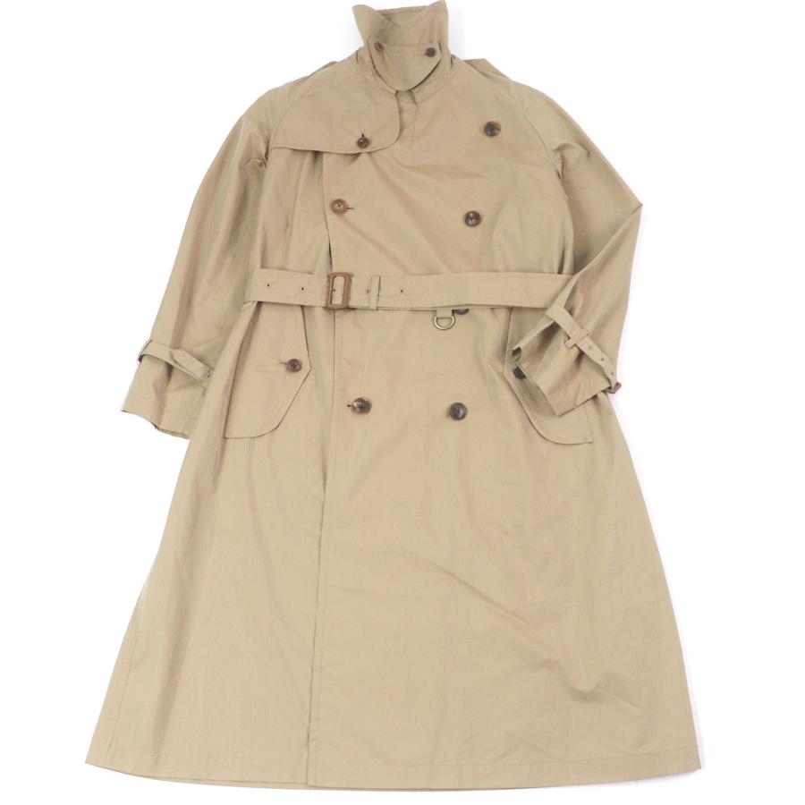 美品□AURALEE オーラリー 20SS A20SC02FP FINX POLYESTER BIG TRENCH COAT 薄手 ビッグトレンチコート ベージュ 1 日本製 正規品 メンズ 美品□AURALEE オーラリー 20SS A20SC02FP FINX POLYESTER BIG TRENCH