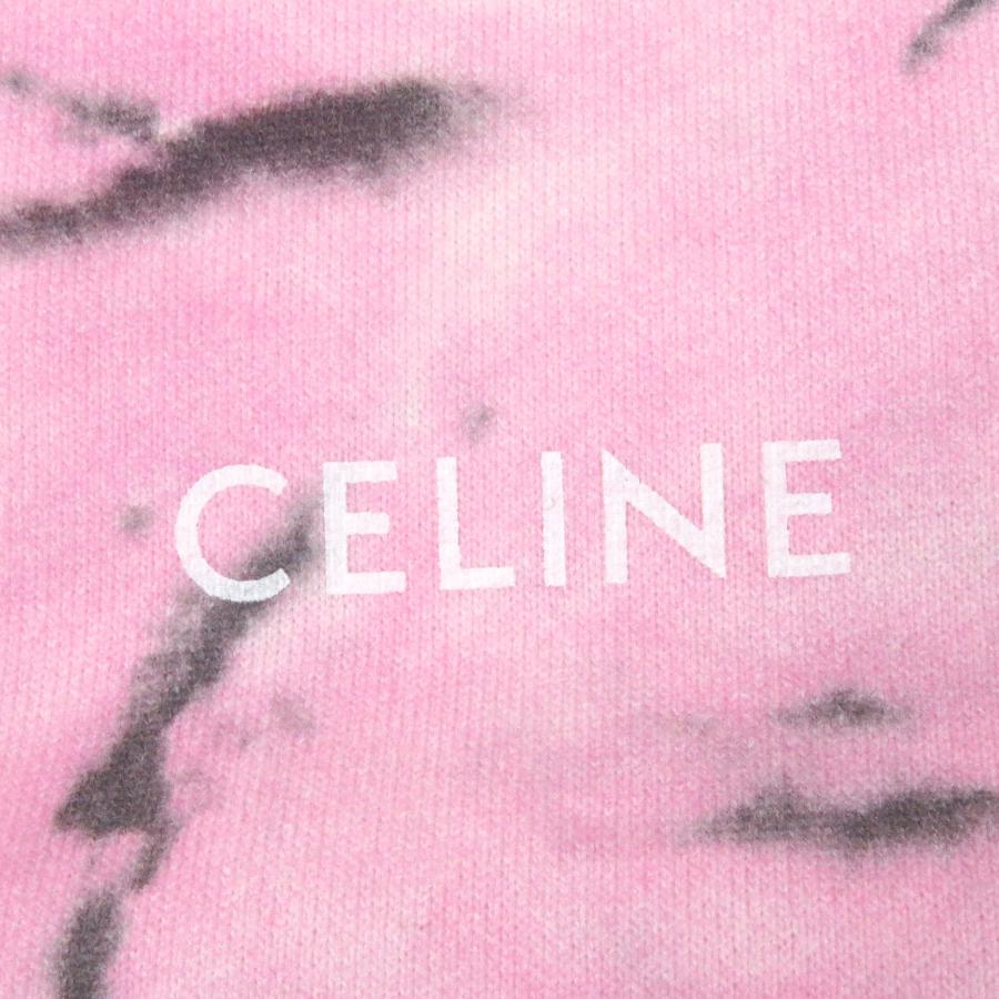 美品□CELINE セリーヌ 23SS 2Y53C647V LOOSE TIE DYE SWEAT SHIRT トレーナー スウェットシャツ ピンク系 S イタリア製 正規品 メンズ CELINE（セリーヌ） 美品□CELINE 23SS 2Y53C647V LOOSE TIE DYE SWEAT
