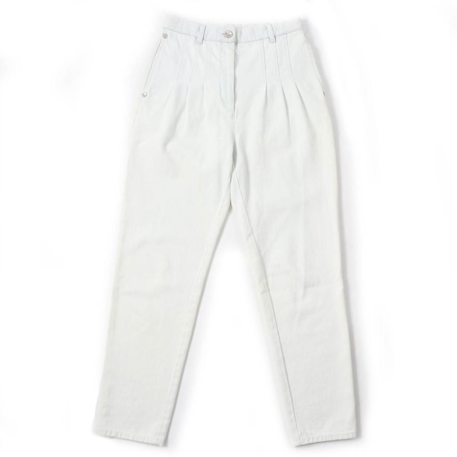 極美品☆CHANEL シャネル P64118V60184 コットン100％ ココボタン デニムパンツ インディゴ 38 イタリア製 正規品 レディース CHANEL（シャネル） 極美品☆CHANEL P64118V60184 コットン100％ ココ