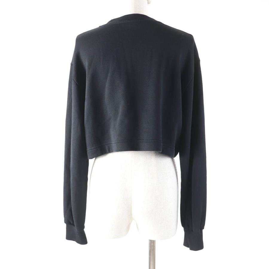 美品★DOLCE&GABBANA ドルチェ＆ガッバーナ F9N80Z コットン100％ DGプレートロゴ クロップド スウェット トレーナー ブラック38 正規品_2