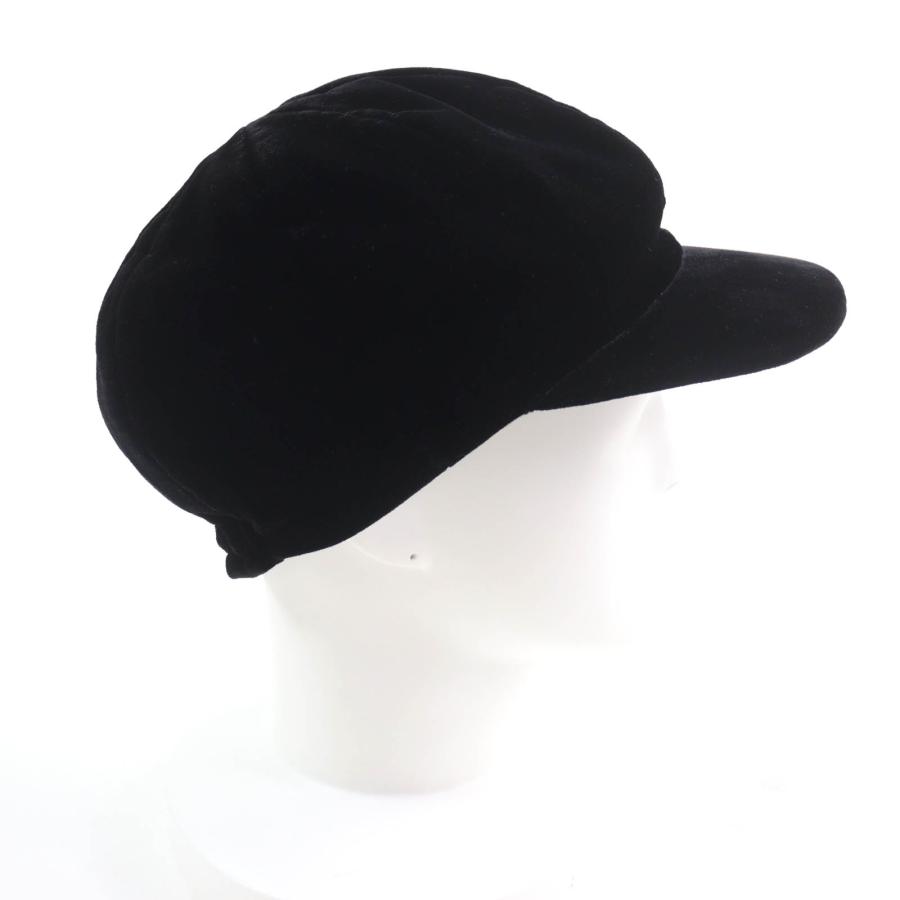 新品未使用 シャネル ブラック ベロア ココマーク キャスケット キャップ 帽子 CHANEL 美品☆CHANEL シャネル 21AW シルク混 ココマーク金具付