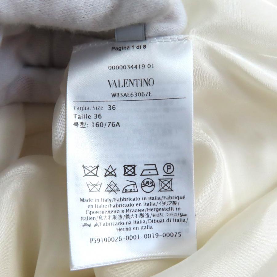 VALENTINO - 極美品★VALENTINO ヴァレンティノ 2021年製 WB3AE63067E フラワーモチーフ フード付 長袖 ワンピース チュニック アイボリー 36 イタリア製 正規品 レディース VALENTINO（ヴァレンティノ） 極美品☆VALENTINO 2021年製 WB3AE63067E