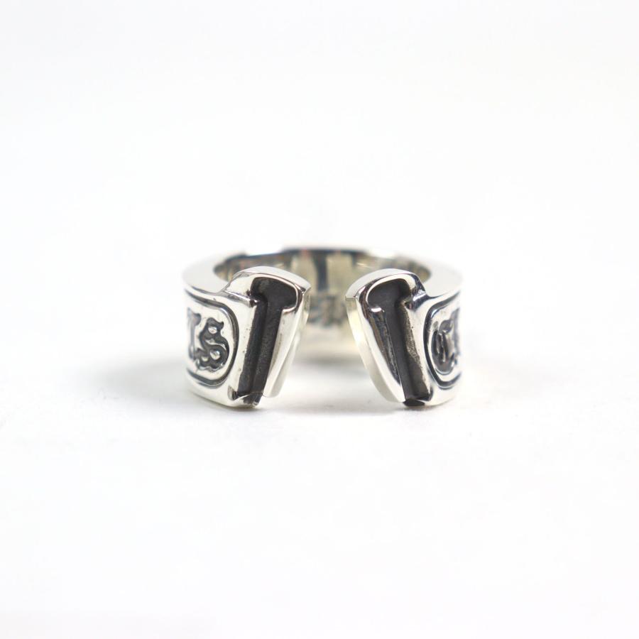 極美品○CHROME HEARTS クロムハーツ ラージスクロール ラベルリング