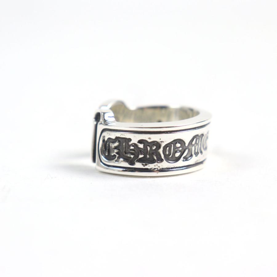 極美品○CHROME HEARTS クロムハーツ ラージスクロール ラベルリング