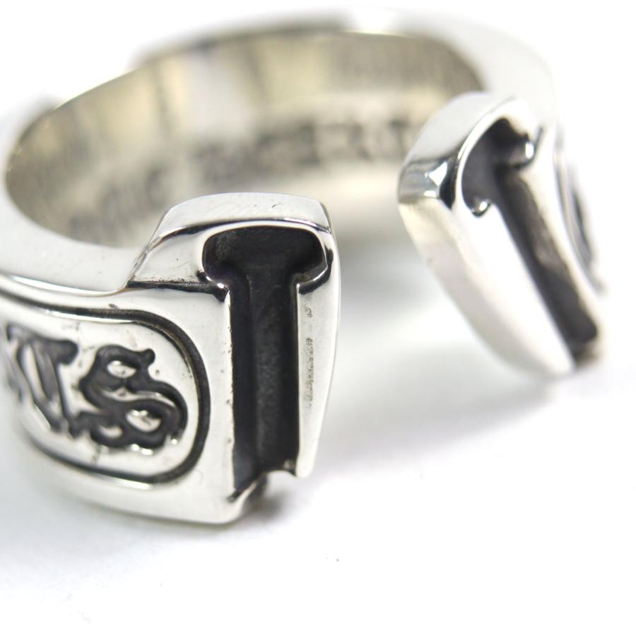 極美品○CHROME HEARTS クロムハーツ ラージスクロール ラベルリング