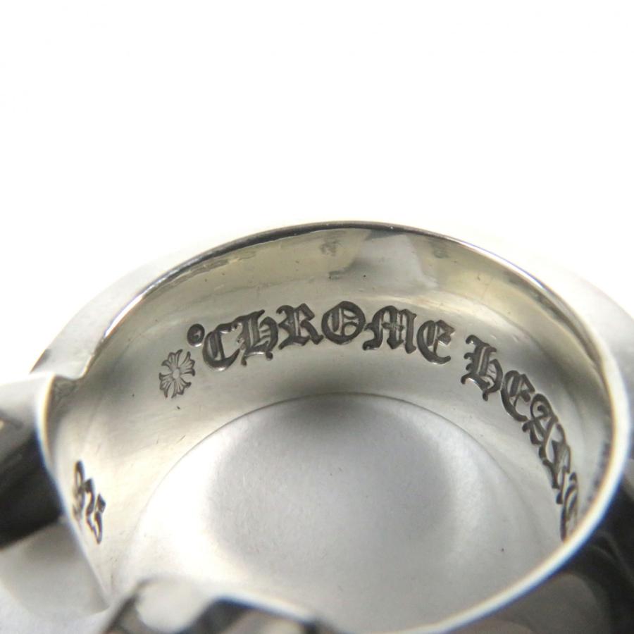 CHROME HEARTS シルバーリング　刻印 極美品○CHROME HEARTS クロムハーツ ラージスクロール ラベルリング