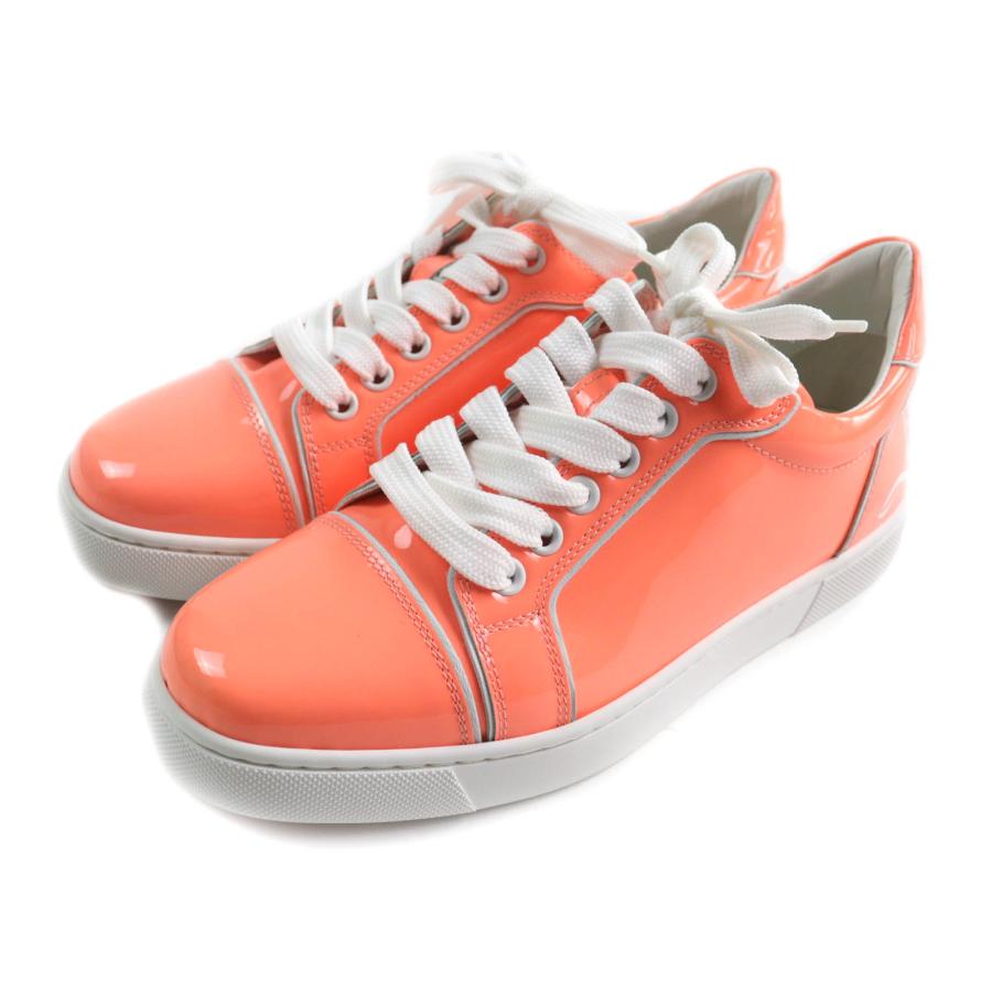 未使用品★Christian Louboutin クリスチャンルブタン FUN VIEIRA ロゴデザイン レースアップ パテントレザー スニーカー 36 保存袋付 Christian Louboutin（クリスチャンルブタン） 未使用品☆Christian