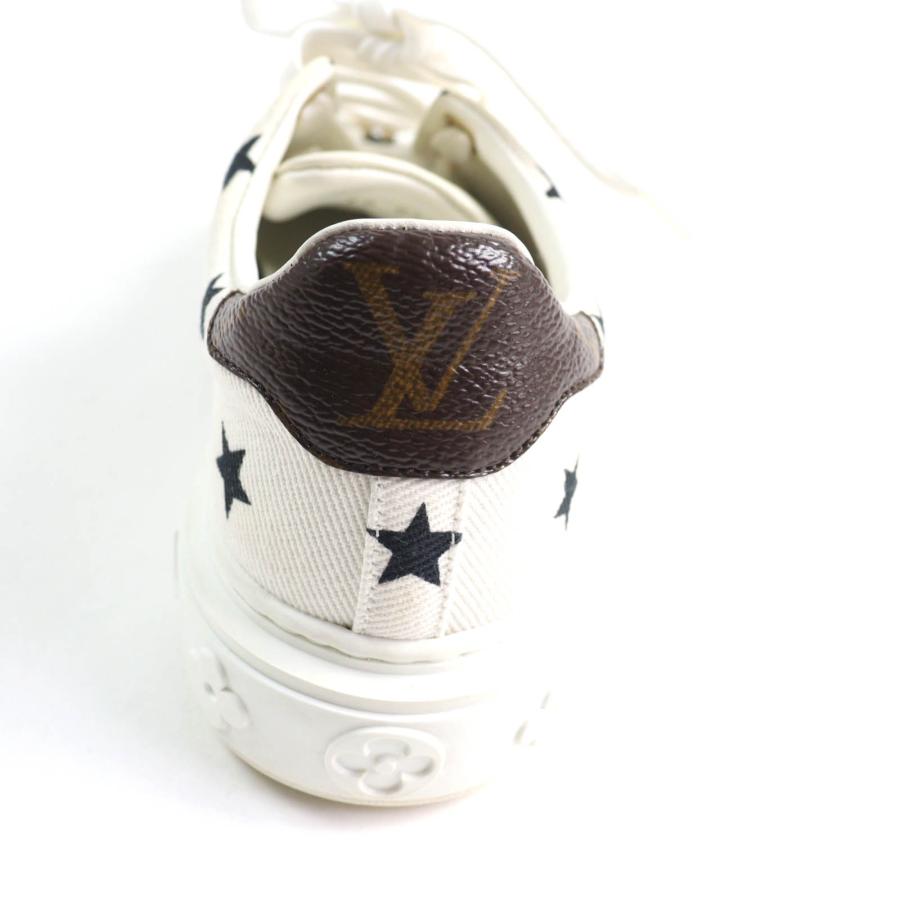 美品★LOUIS VUITTON ルイヴィトン 2022年製 タイムアウト・ライン モノグラムレザー使い スター キャンバス スニーカー ホワイト 35_7