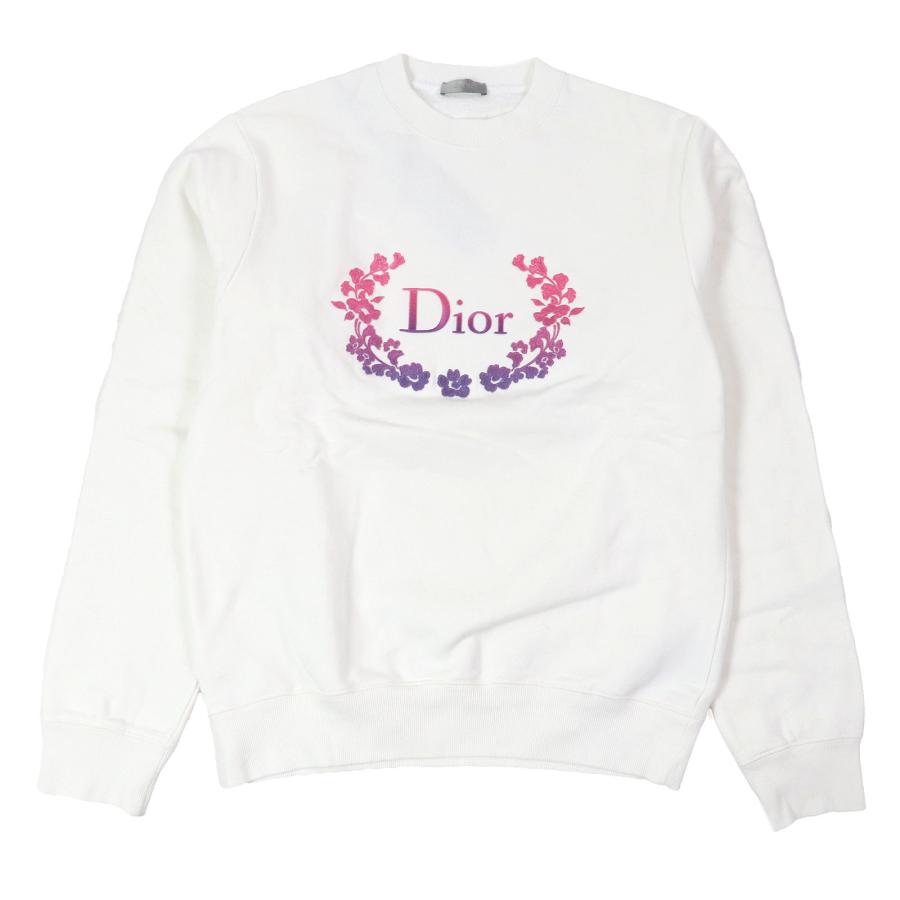 未使用品□DIOR ディオール オム 23SS 313J699A0531 ロゴエンブロイダリー スウェットシャツ トレーナー ホワイト M イタリア製 正規品 Dior HOMME 未使用品□DIOR ディオール オム 23SS 313J699A0531 ロゴ