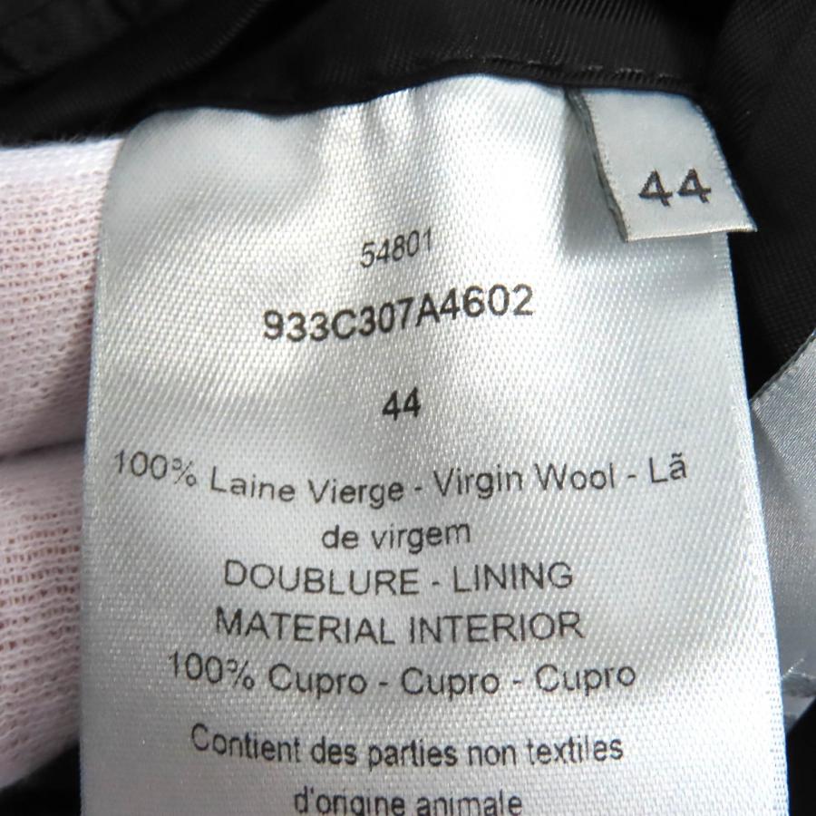 美品△DIOR ディオール オム 933C307A4602 ウール100％ CDロゴベルト付き 千鳥格子柄 ロング コート ブラック ホワイト 44 正規品 メンズの画像