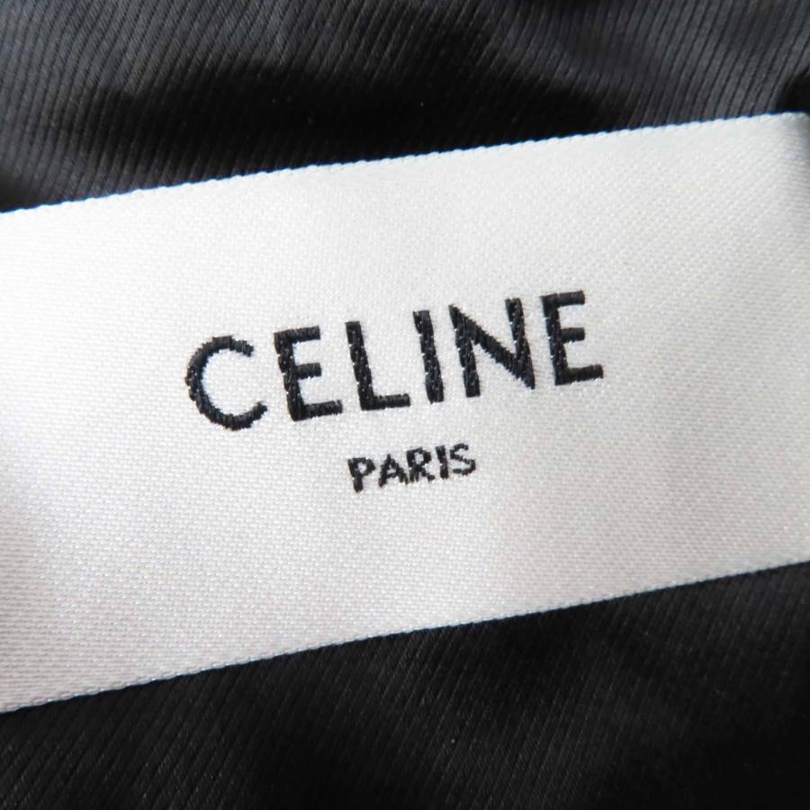未使用品◎CELINE セリーヌ 2M06A814E ウール トリオンフ金ボタン エッグシェイプ ピーコート ブラック 36 イタリア製 正規品 レディースの画像