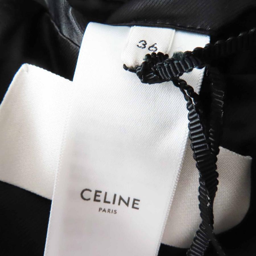 未使用品◎CELINE セリーヌ 2M06A814E ウール トリオンフ金ボタン エッグシェイプ ピーコート ブラック 36 イタリア製 正規品 レディースの画像