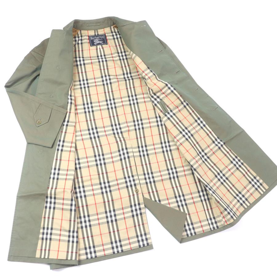 BURBERRY LONDON ステンカラー　スプリングコート ノバチェック 美品□Burberrys バーバリー ヴィンテージ 裏ノバチェック柄 ロング