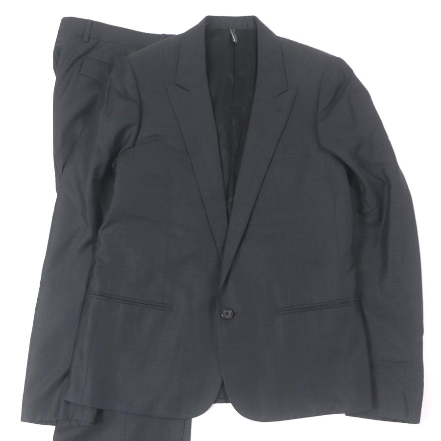 極美品□Dior HOMME ディオールオム 7E3170080214 ウール シルク 07SS エディ期 ピークドラペル シングルスーツ セットアップ グレー 48 極美品□Dior HOMME ディオールオム 7E3170080214 ウール シルク 07SS