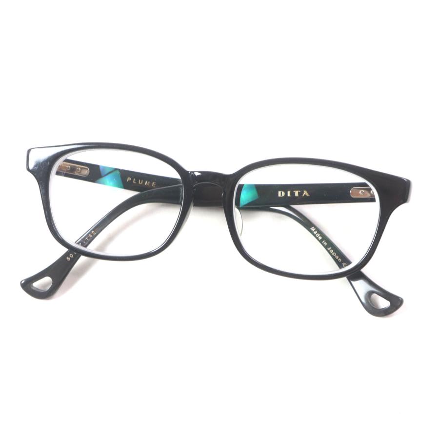 良品▼DITA ディータ DRX-3026 PLUME ウェリントン メガネ 眼鏡 アイウェア ブラック 50□17-142 度入り 箱・ケース付き 日本製 メンズ 良品▽DITA ディータ DRX-3026 PLUME ウェリントン メガネ 眼鏡 アイ