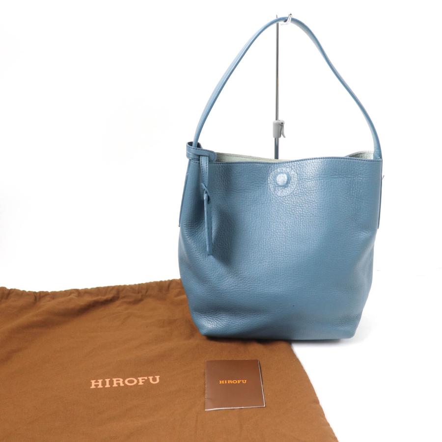 HIROFU ヒロフ レザー ハンドバッグ ブルー 19250B HIROFU（ヒロフ） 良品☆HIROFU 19250B レザー ハンドバッグ トート