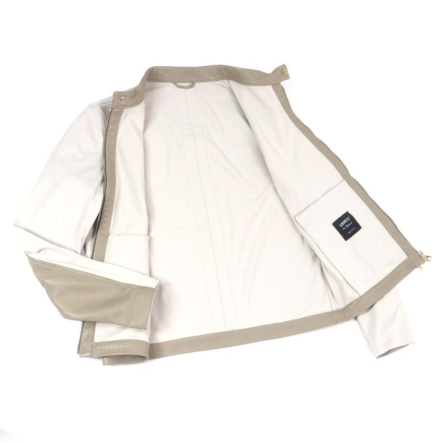 極美品□EMMETI エンメティ JURI ラムレザーパイピング WZIP