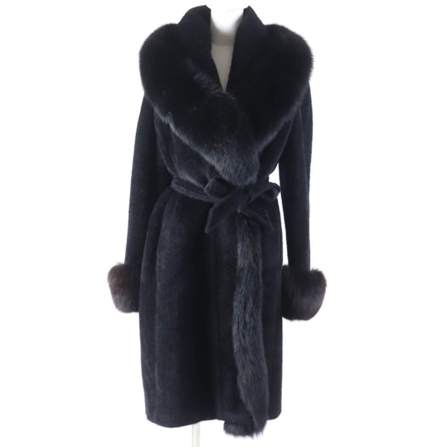 Max Mara テディベア アルパカ混 バージンウール ピーコート ブラック