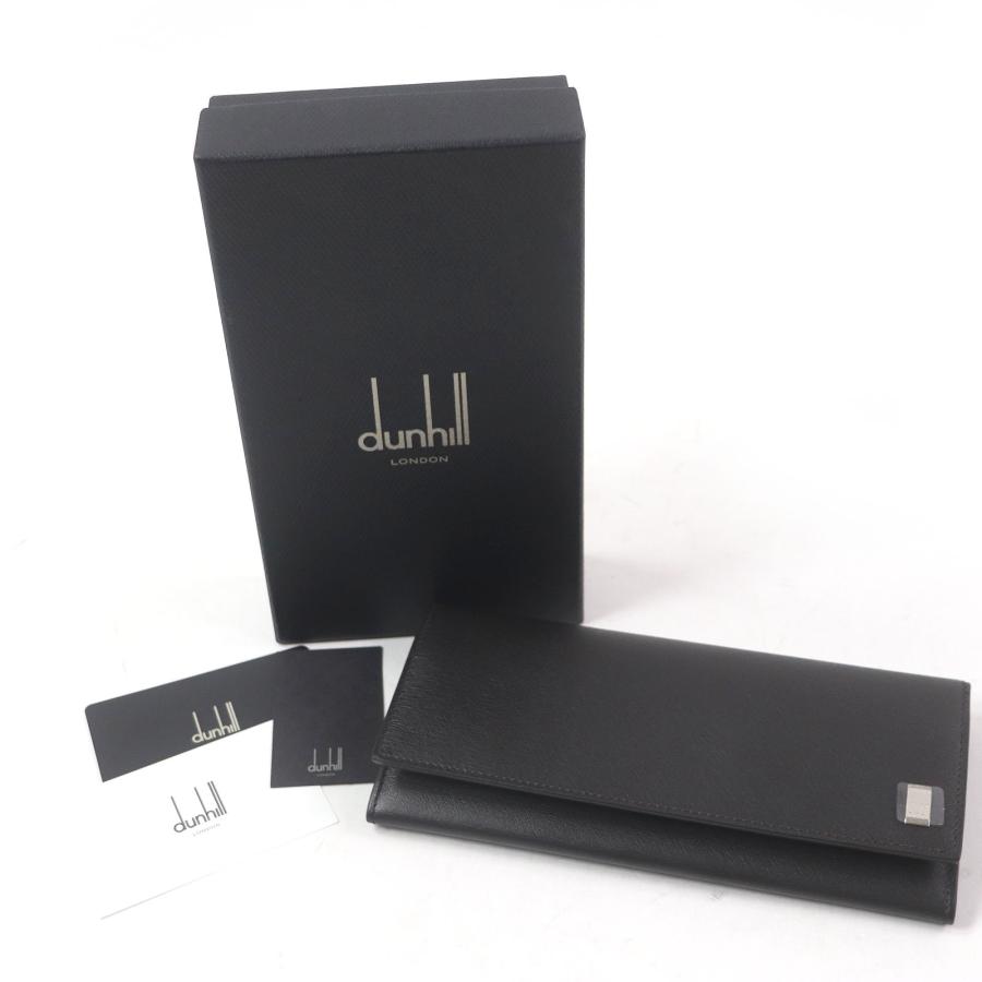 未使用✨ダンヒル サイドカー 二つ折り長財布 ロゴプレート メンズ ブラック dunhill（ダンヒル） 未使用品□Dunhill サイドカー ロゴプレート付き