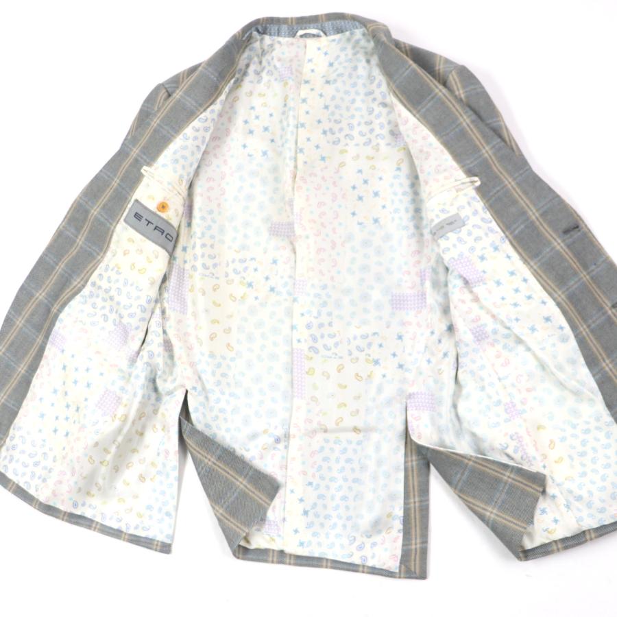 ETRO（エトロ） 美品▽ETRO ウール リネン 裏地ペイズリー ロゴ入り