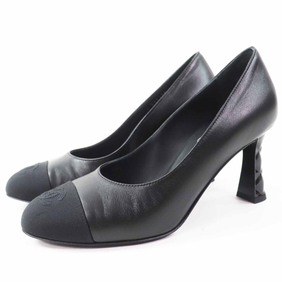 CHANEL シャネル ハイヒールパンプス ココマーク ピンヒール 黒 37.5