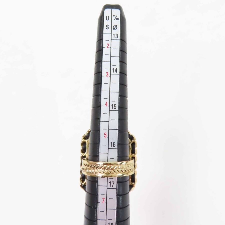 未使用品◎CHANEL シャネル B23A プルミエール時計デザイン ココマーク ラインストーン装飾 リング・指輪 ブラック ゴールド 12号 箱付きの画像