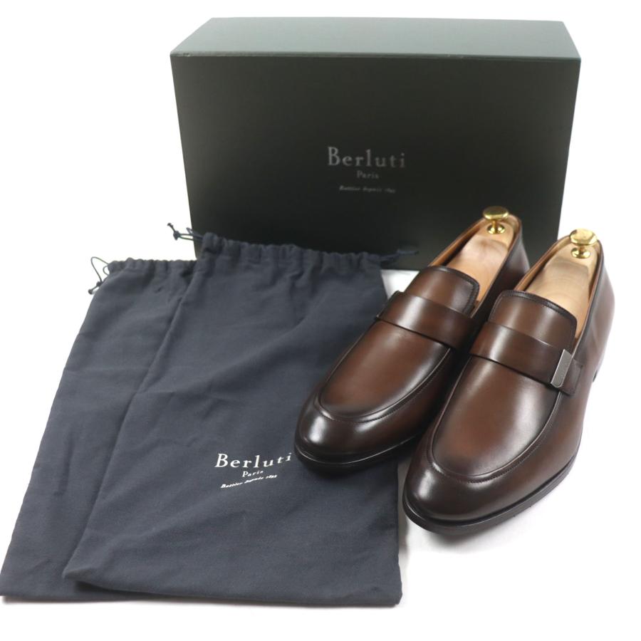 未使用品▽BERLUTI ベルルッティ リフレット パティーヌ Uチップ ロゴ