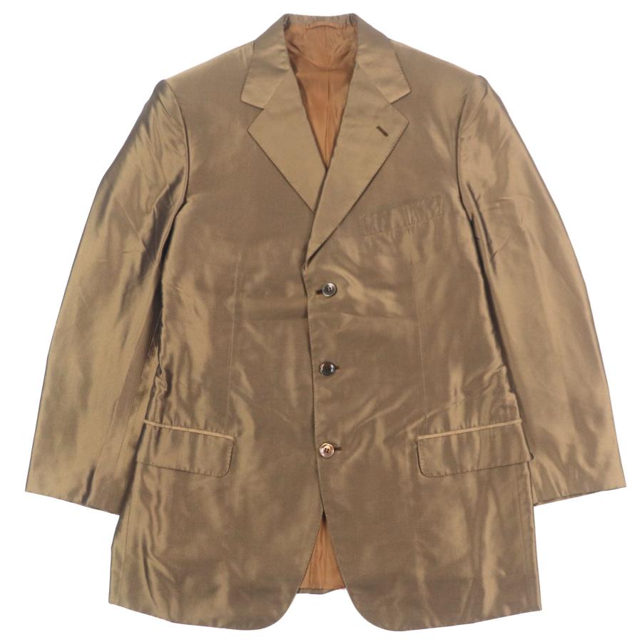 極美品▼Brioni ブリオーニ NOMENTANO シルク100% 光沢 シングルジャケット テーラードジャケット シャイニーブラウン 50 正規品 メンズ Brioni（ブリオーニ） 極美品▽Brioni NOMENTANO シルク100% 光沢