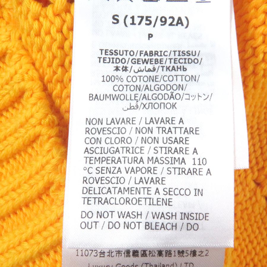 極美品□GUCCI グッチ 737654 コットン100％ パフォレーテッドGG ウェブライン セーター ニット イエロー S イタリア製 正規品 メンズ_5