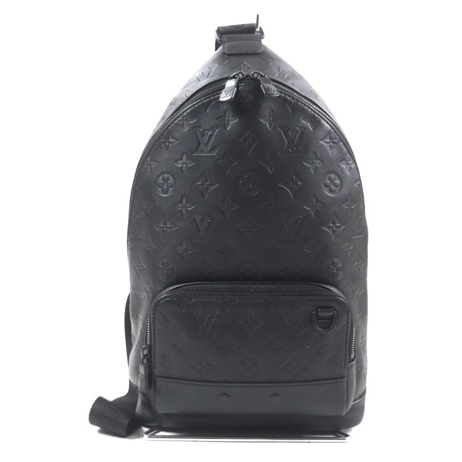 美品▼LOUIS VUITTON ルイヴィトン M46107 モノグラムシャドウ レーサー スリングバッグ レザー ボディバッグ ブラック 保存袋付 メンズ LOUIS VUITTON（ルイ・ヴィトン） 美品▽LOUIS VUITTON M46107