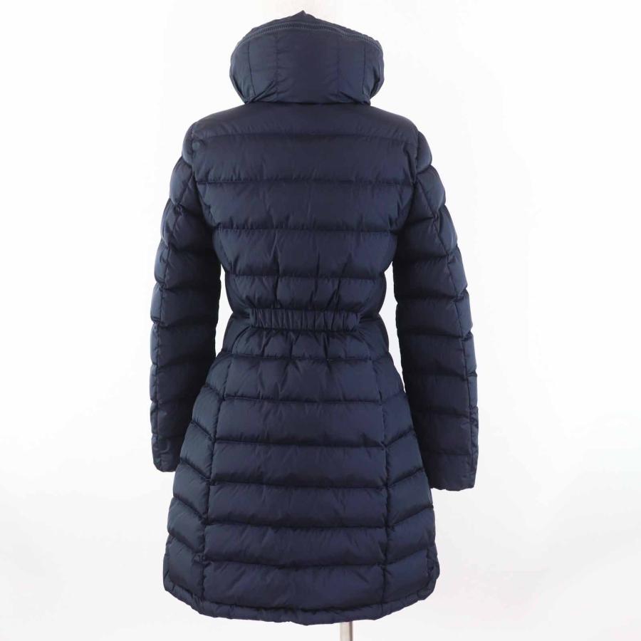 美品 モンクレール フラメッテ ダウンコート ロング ワッペン ネイビー S MONCLER 美品◎MONCLER モンクレール 19-20AW FLAMMETTE