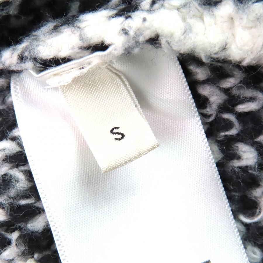 美品△CELINE セリーヌ 2AF46974T サーフスタイル アーガイル ボクシー クルーネック 長袖 ニット ブラック ホワイト系 S イタリア製 正規品 メンズ CELINE（セリーヌ） 美品△CELINE 2AF46974T サーフスタイル
