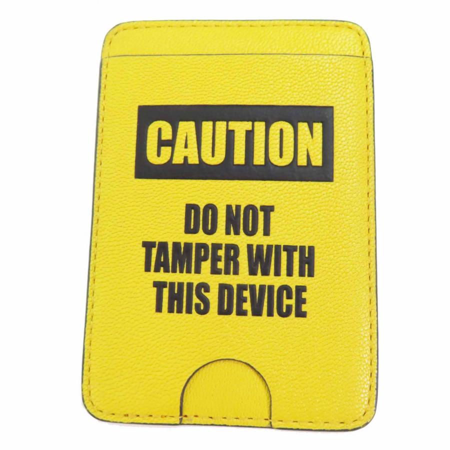 未使用品◎ANYA HINDMARCH  アニヤ ハインドマーチ Caution Magnetic Caution・AHロゴ マグネット レザーカードケース イエロー 定25300円 未使用品◎ANYA HINDMARCH アニヤ ハインドマーチ Caution Magnetic