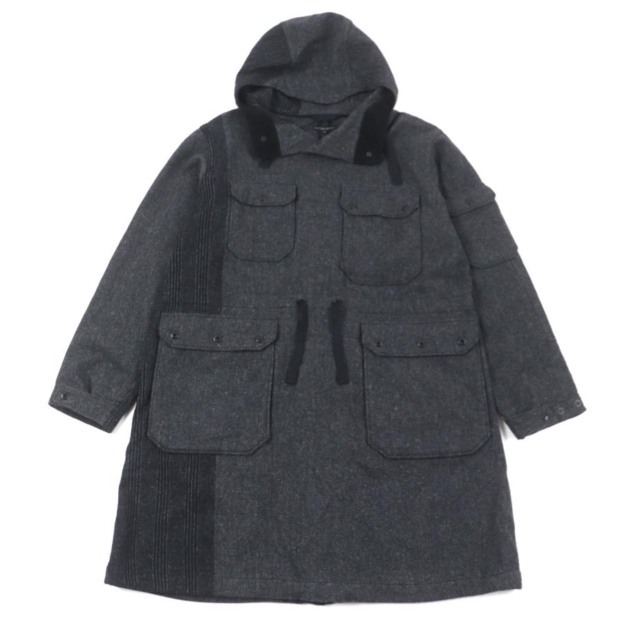 美品▼エンジニアド ガーメンツ ツイード アノラック オーバーサイズ チェック ヘリンボーン マウンテンパーカー グレー M 正規品 メンズ 美品▽エンジニアド ガーメンツ ツイード アノラック オーバーサイズ