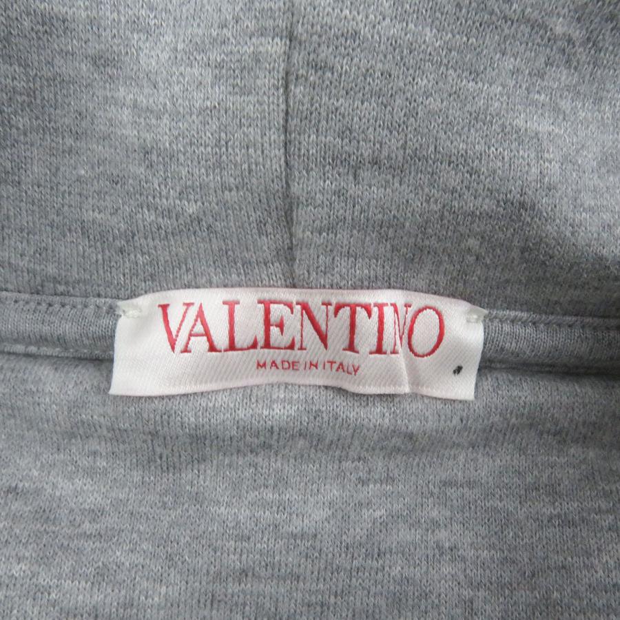 極美品□VALENTINO ヴァレンティノ 22AW 1V3MF22U8MG ロゴエンブロイダリー フーディー プルオーバーパーカー グレー XXL イタリア製 正規品 メンズ VALENTINO（ヴァレンティノ） 極美品□VALENTINO 22AW 1V3MF22U8MG