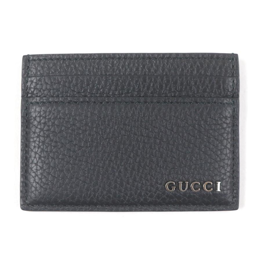 未使用品□GUCCI グッチ 771157 シルバーロゴ金具 レザー カードケース 名刺入れ ブラック 箱・保存袋付 イタリア製 メンズ 定価45100円 GUCCI（グッチ） 未使用品□GUCCI 771157 シルバーロゴ金具 レザー