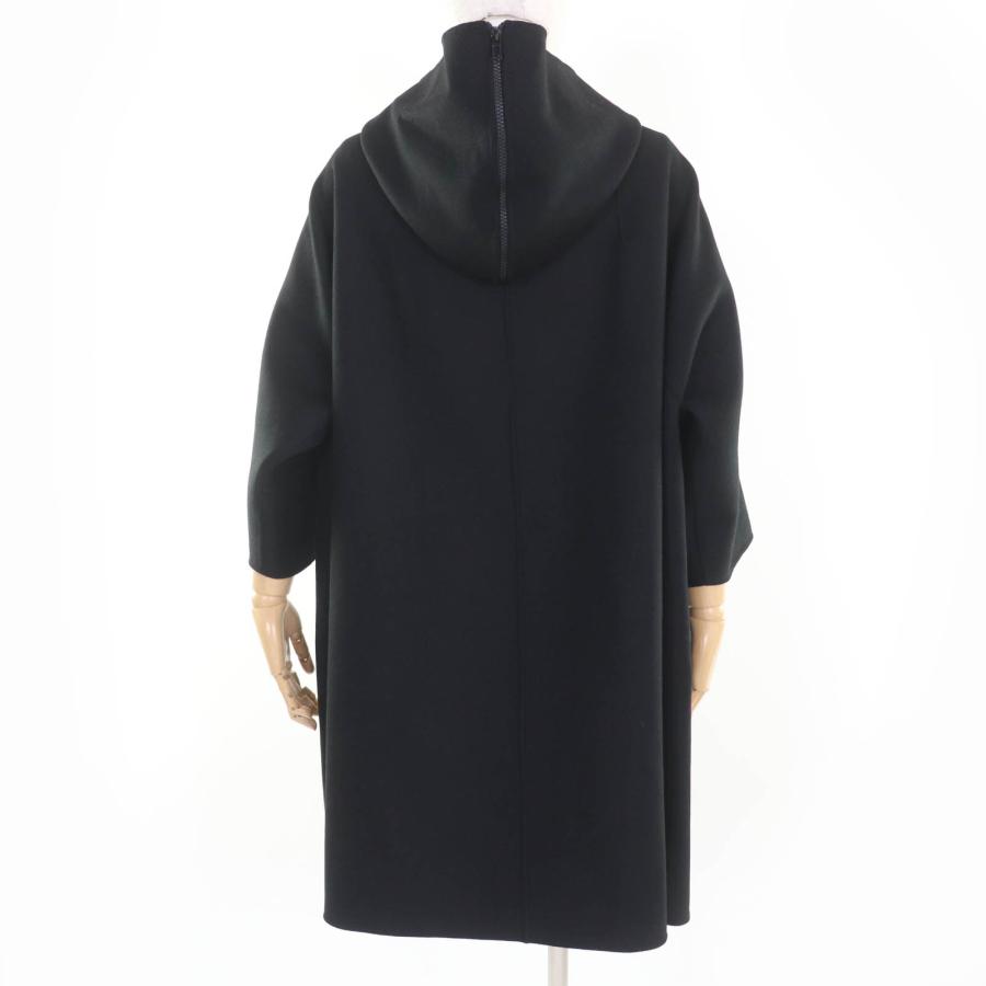 極美品☆Christian Dior クリスチャンディオール 010M41A1116 ウール ラビット フーデッドコート ブラック 40 伊製 正規品 レディースの画像