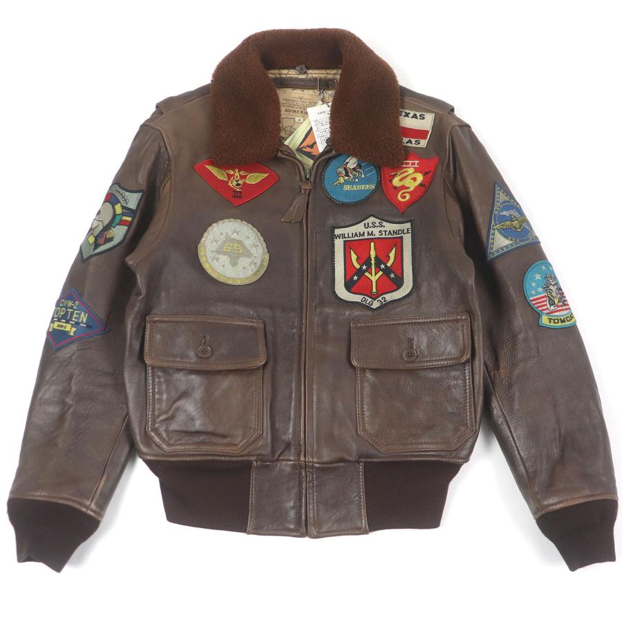未使用品□AVIREX アヴィレックス 6181013 TOPGUN トップガン 羊革 フライトジャケット ボンバージャケット ブラウン M 正規品 メンズ AVIREX（アヴィレックス） 未使用品□AVIREX 6181013 TOPGUN トップ