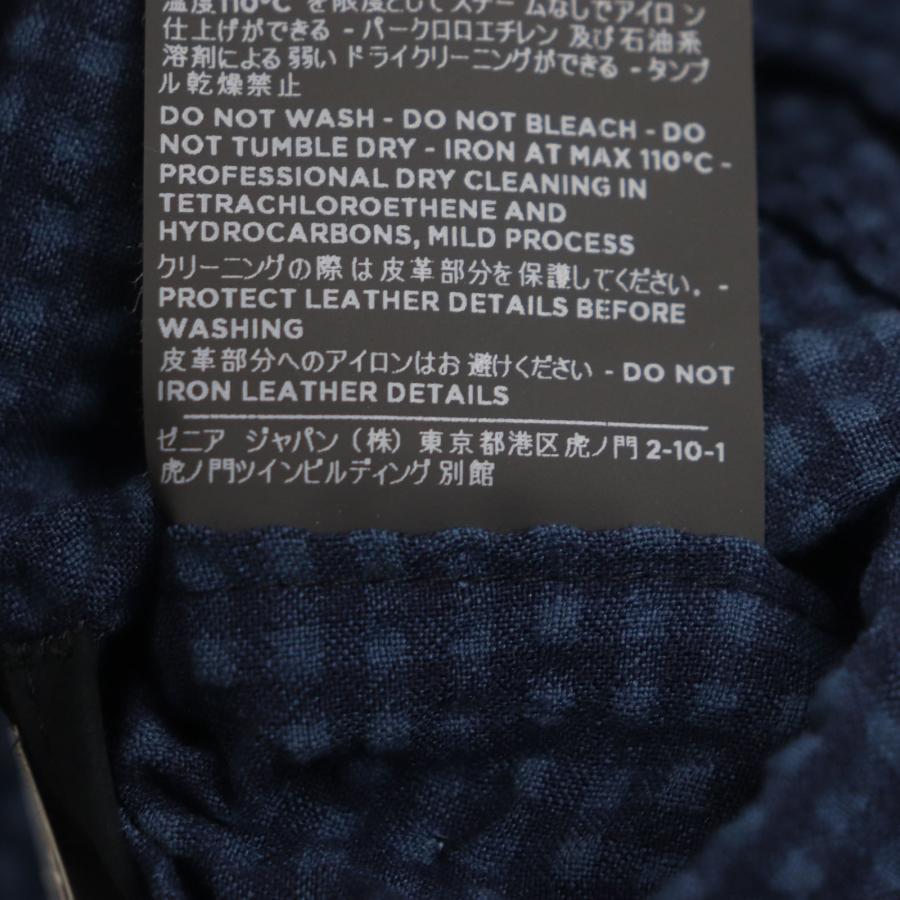 未使用品▽エルメネジルドゼニア リネン・シルク混 レザー使い