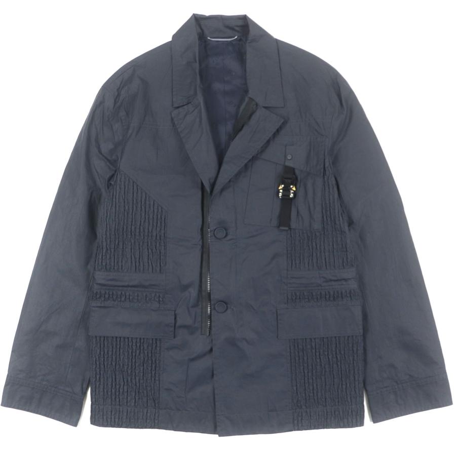 美品▼DIOR ディオール オム 293C286A5573 ロゴパーツ ジップアップ テーラードジャケット ネイビー 44 イタリア製 正規品 メンズ Dior HOMME 美品▽DIOR ディオール オム 293C286A5573 ロゴパーツ