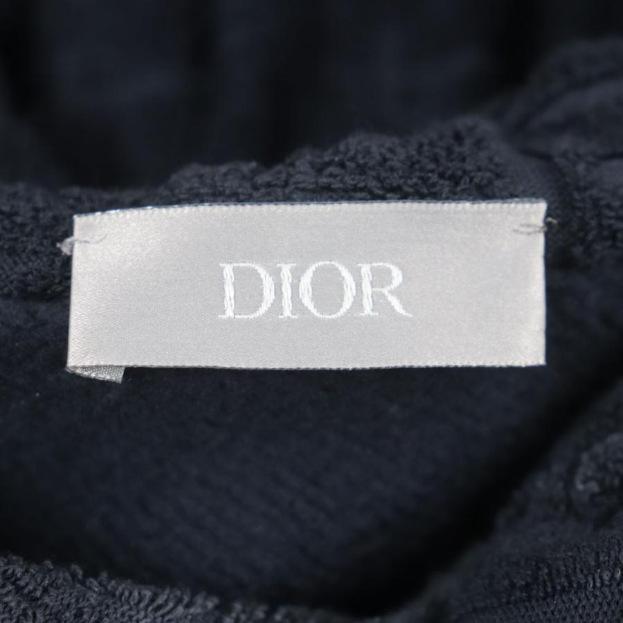 美品▼DIOR ディオール オム 013J605C0607 コットン100% オブリーク パイル地 裏起毛 プルオーバー パーカー ネイビー XS イタリア製 正規品 メンズ Dior HOMME 美品▽DIOR ディオール オム 013J605C0607 オブリーク