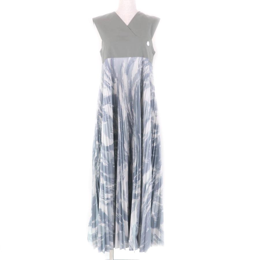 未使用品★MONCLER GENIUS 4×HYKE モンクレールジーニアス4×ハイク 2022年製 ABITO ウエスト切替 ロング丈 プリーツワンピース 38 伊製 未使用品☆MONCLER GENIUS 4×HYKE モンクレールジーニアス4×ハイク